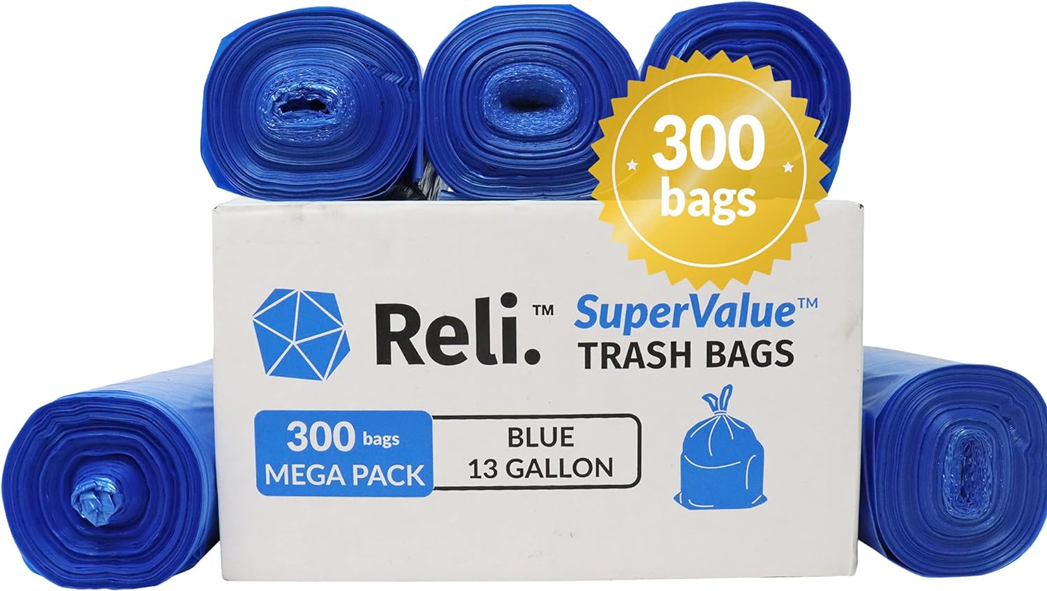 Reli. SuperValue 13 Gallon Recycling Bags for Easy Disposal