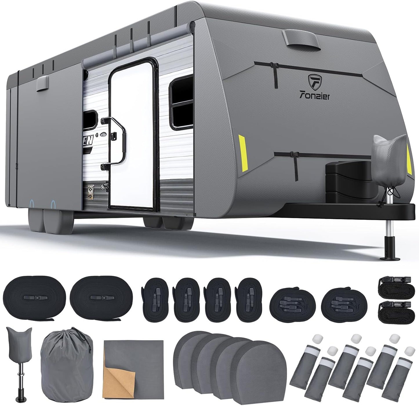 RV Cover for 28ft 7in-31ft 6in Trailers - Upgraded 600D Protection