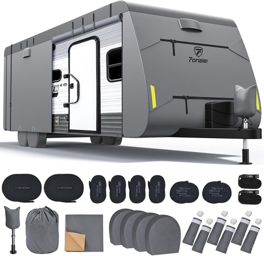 RV Cover for 28ft 7in-31ft 6in Trailers - Upgraded 600D Protection