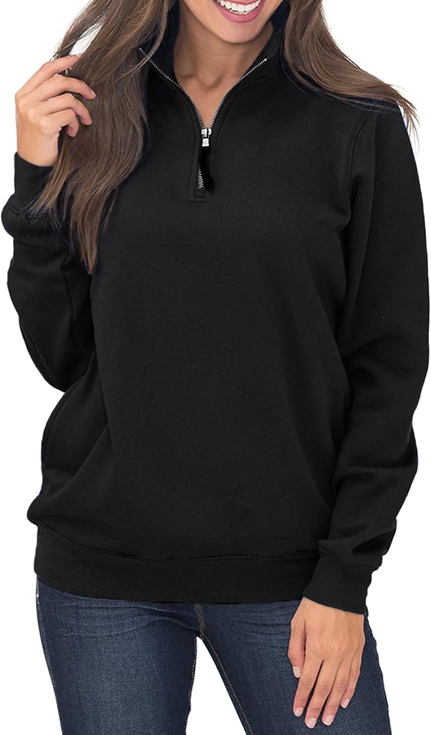 Samefar Womens Cozy High Neck Long Sleeve Pullover Sweatshirt