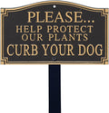 5.75 x 9.5 inch Please Help Protect Plants Dog Sign Plaque
