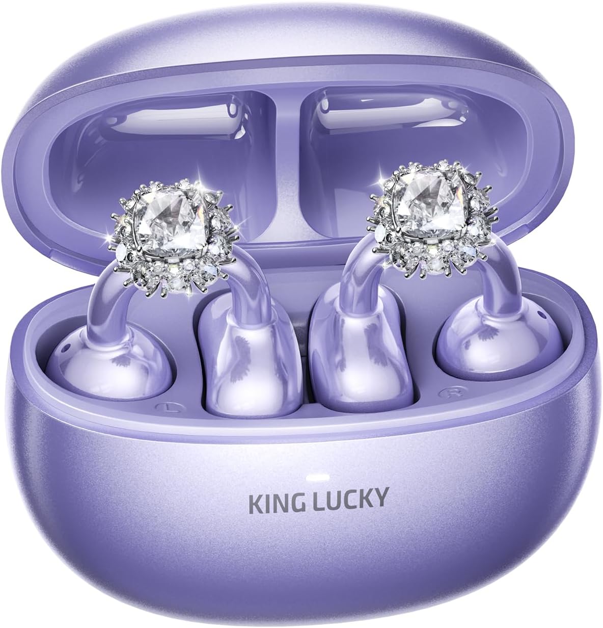 Kinglucky Clip-On Earbuds with Diamond Earrings for Women