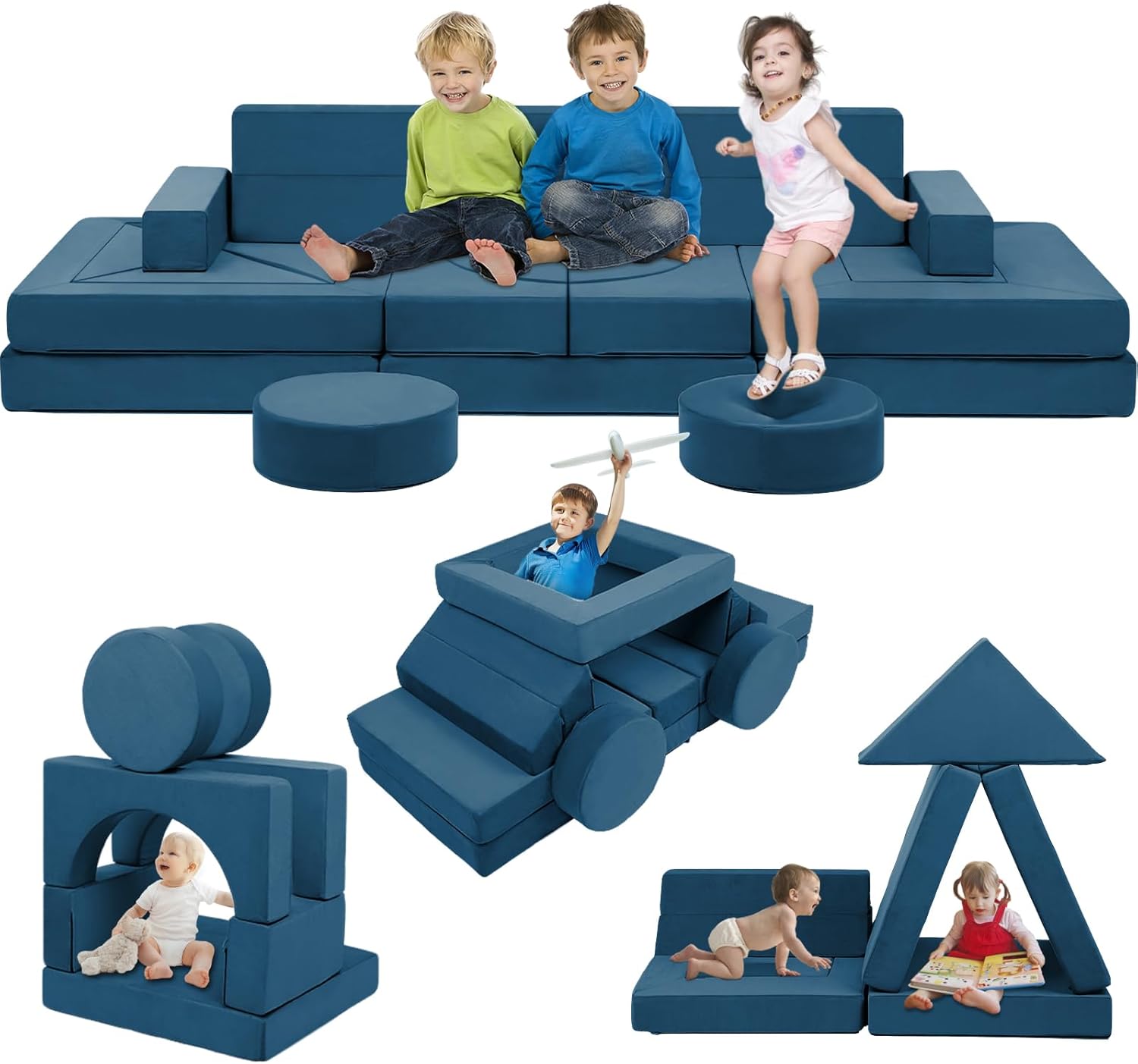 22Pcs Modular Kids Play Couch for Creative Playroom Fun