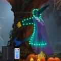 Solar Witch Halloween Crashing Witch for Tree - Lighted Outdoor Decor