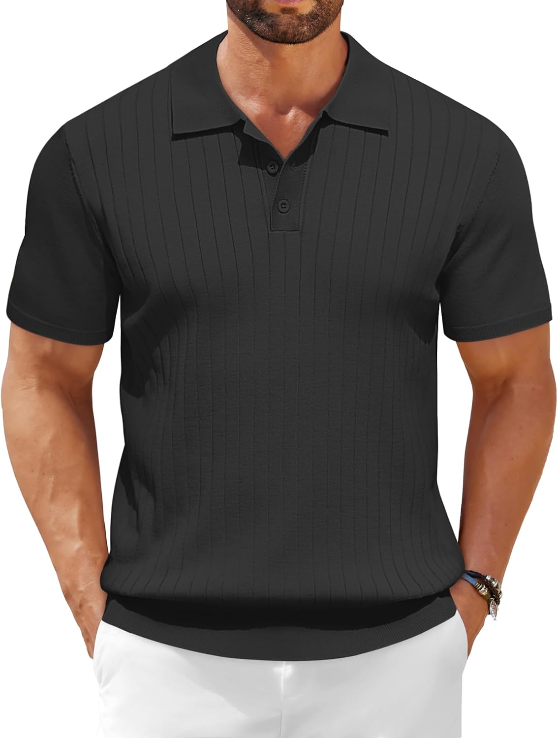 COOFANDY Men's Knit Polo Shirts for Summer Golf and Casual Wear