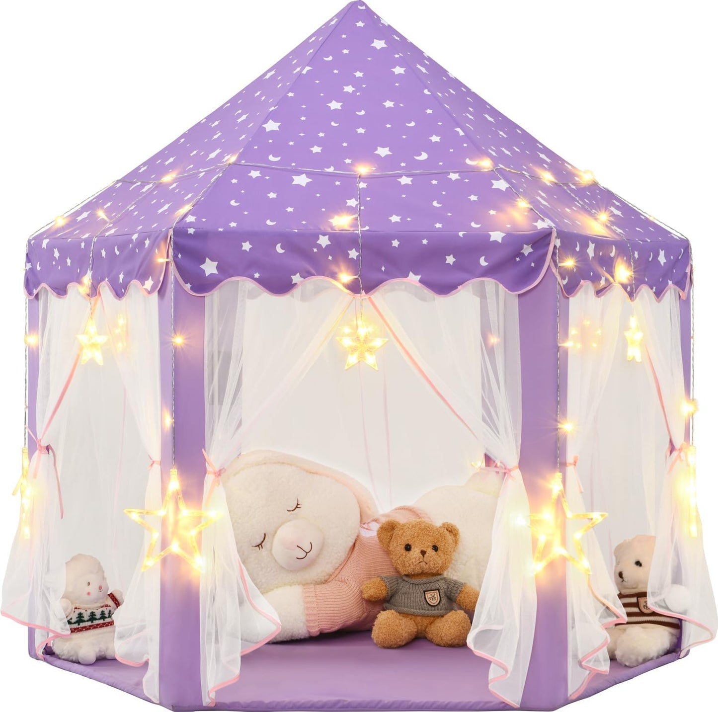 LED Starlit Purple Princess Tent for Magical Playtime!