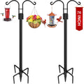 Double Shepherds Hooks 2-Pack Heavy Duty Garden Poles - Dual Arm 76in