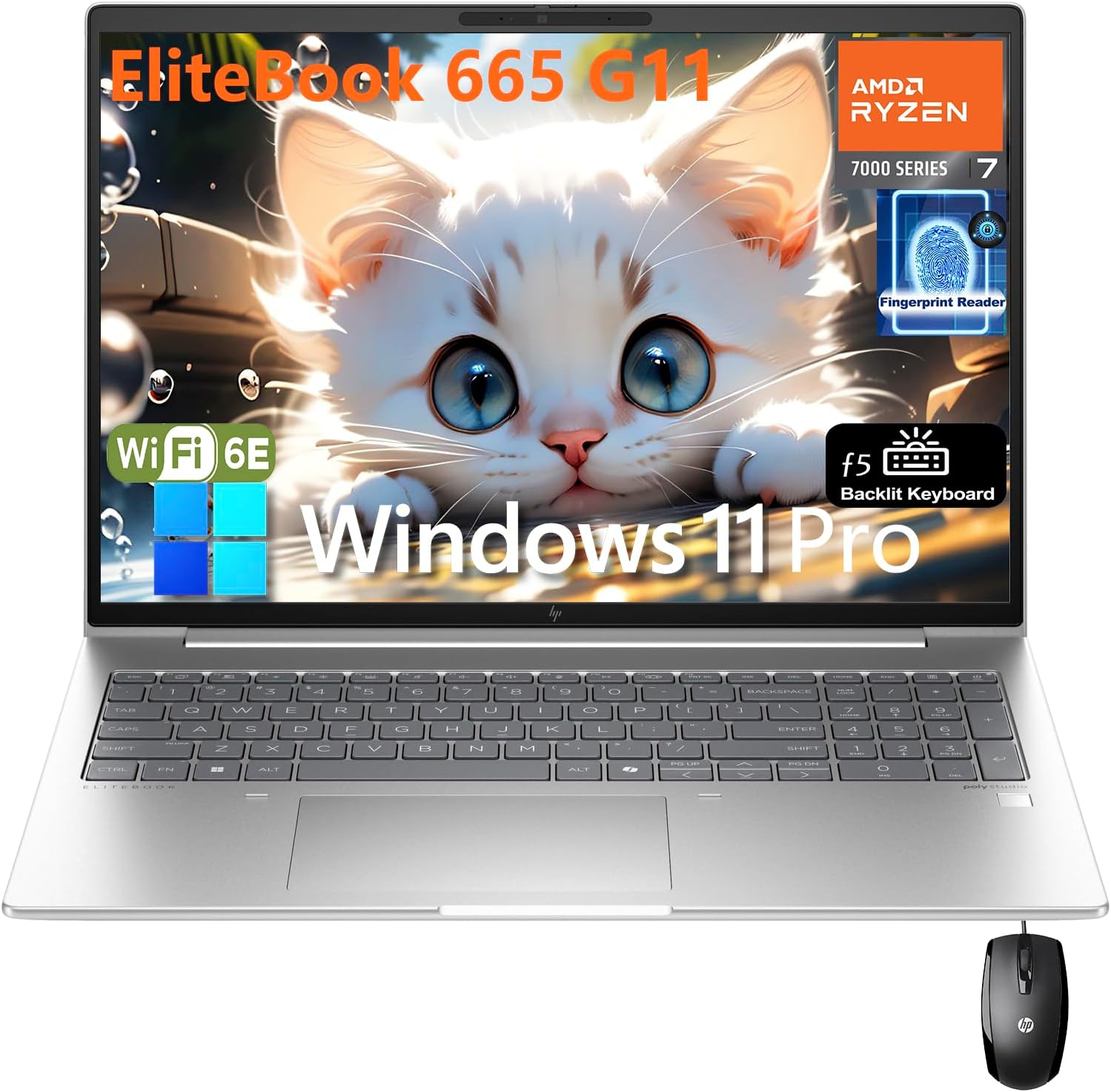 HP Elitebook 665 G11 16in FHD+ Business Laptop with Ryzen 7