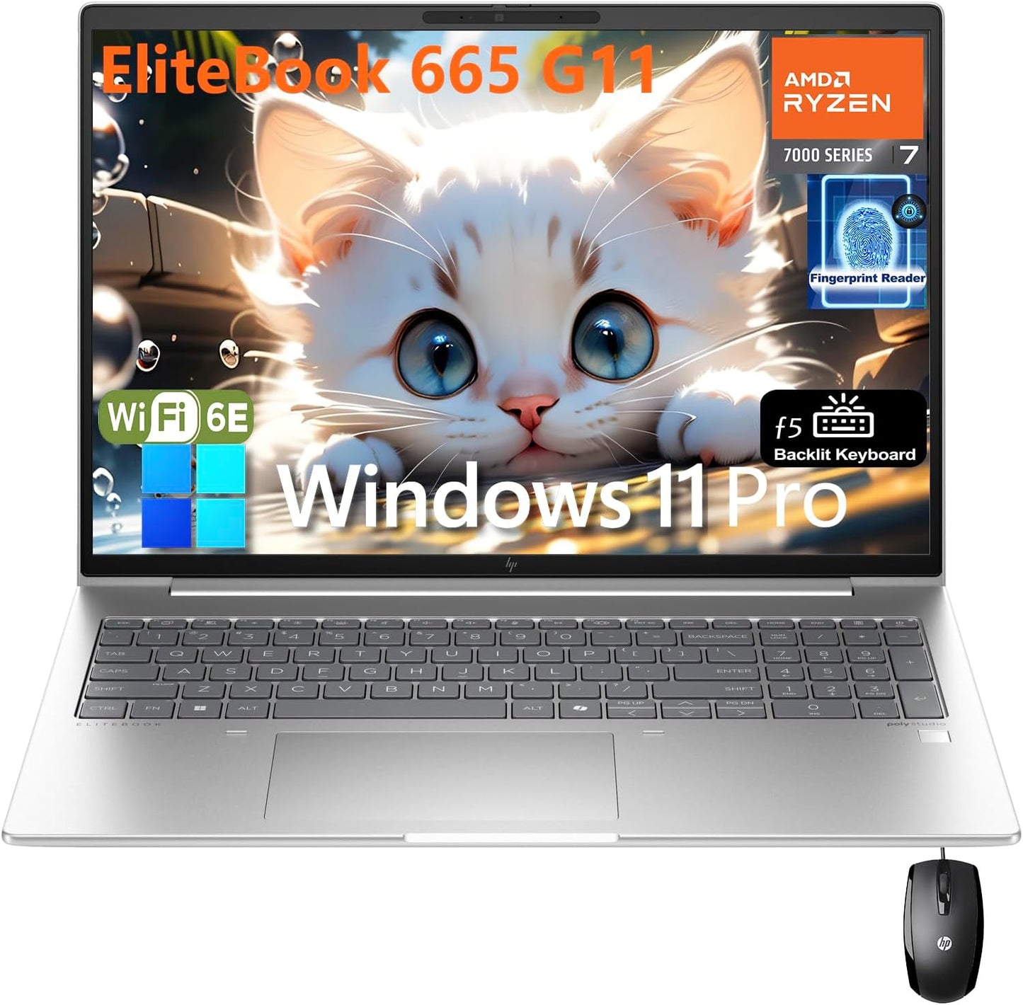 HP Elitebook 665 G11 16in FHD+ Business Laptop with Ryzen 7