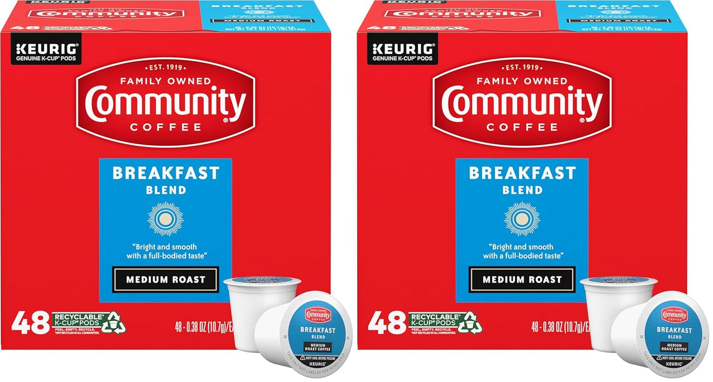 Community Coffee Breakfast Blend Medium Roast K-Cup Pods 48 Count