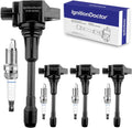 Set of 4 Ignition Coil Pack & Iridium Spark Plugs for Nissan
