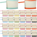 Silkfly 48 Pcs Cotton Canvas Makeup Bags Two Tone Pouches - Bulk Pack