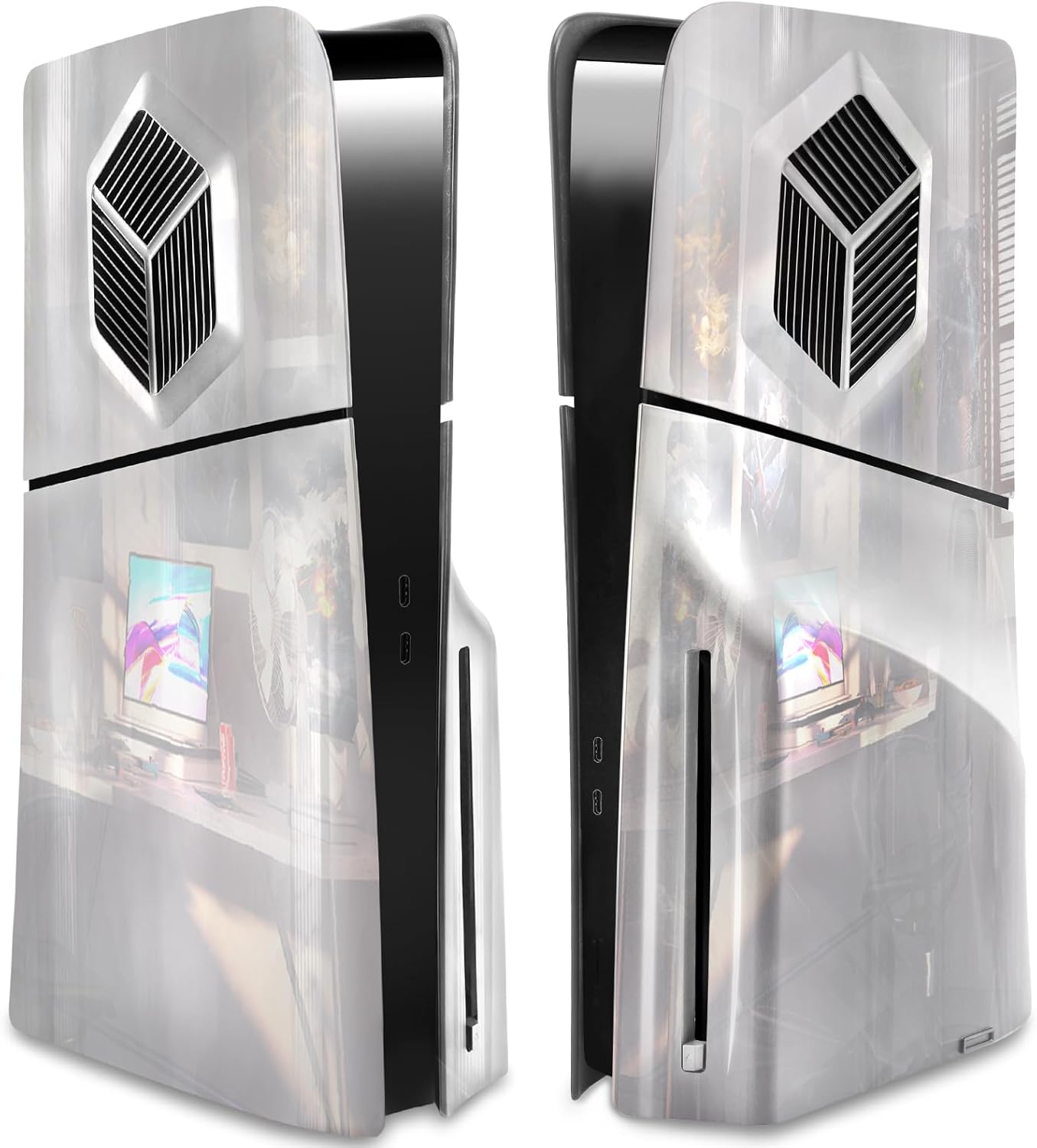 PS5 Slim Custom Cooling Cover Plates - Silver