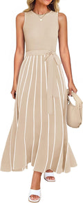 ZESICA Women's Sleeveless Maxi Dress - Flattering Summer Knit Midi