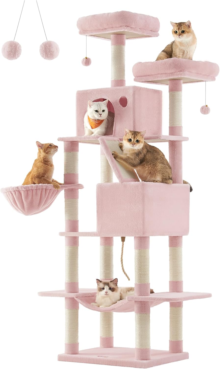 Feandrea Cat Tree 81.1-Inch Plush Cat Tower for Indoor Cats