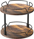 12ft Wood Lazy Susan 2-Tier Spice Rack - Compact Rotating Organizer