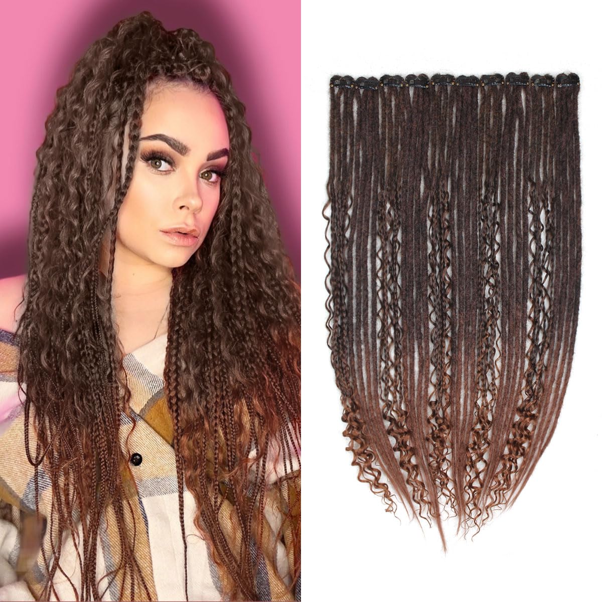 24 Inch Clip in Dreadlock Hair Extensions for Effortless Style