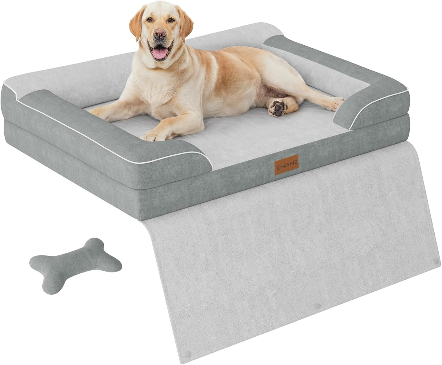 Jumbo Dog Bed with Orthopedic Support and Cooling Gel Foam