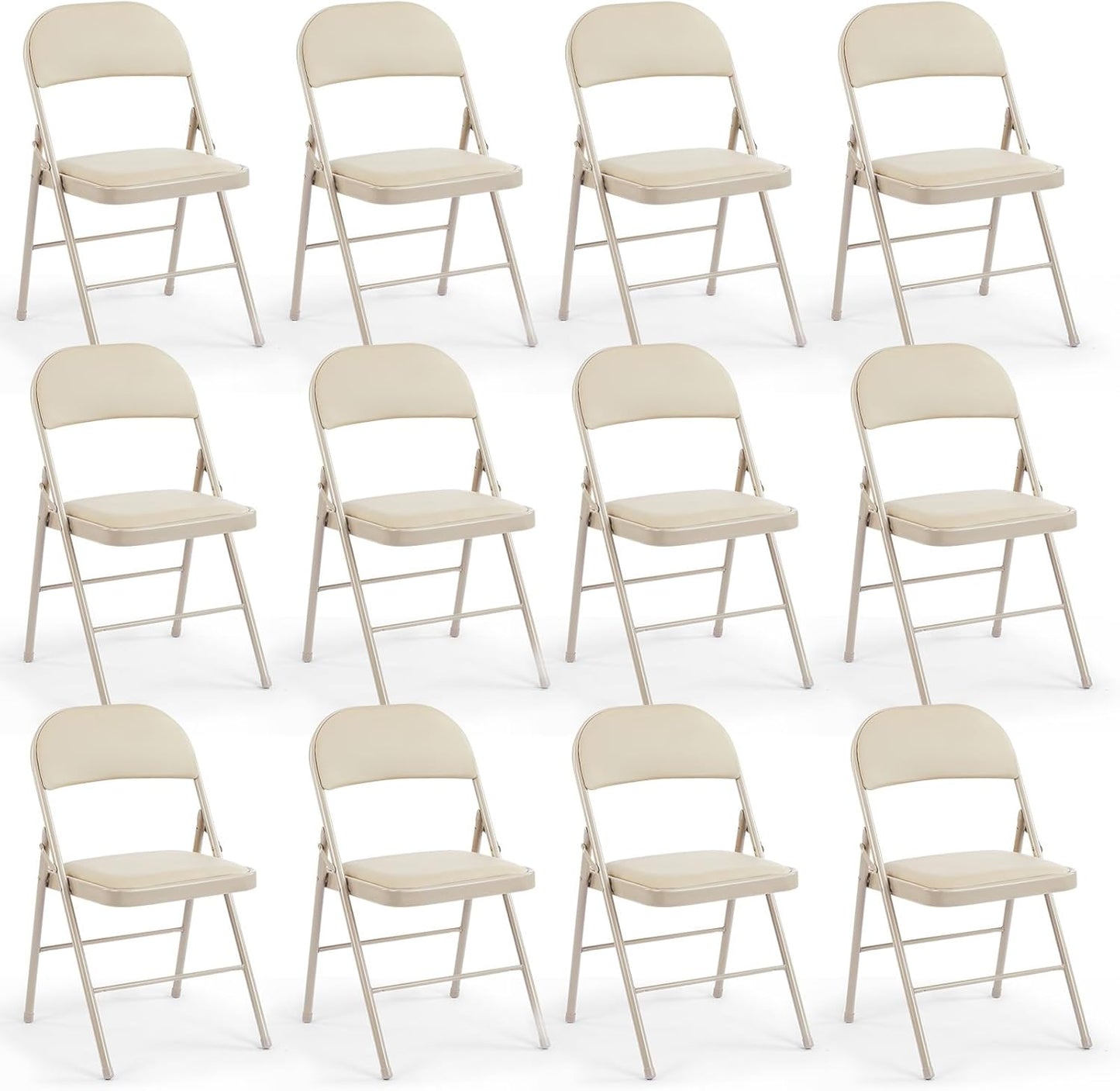 DUMOS Leather Padded Folding Chair for Indoor and Outdoor Use