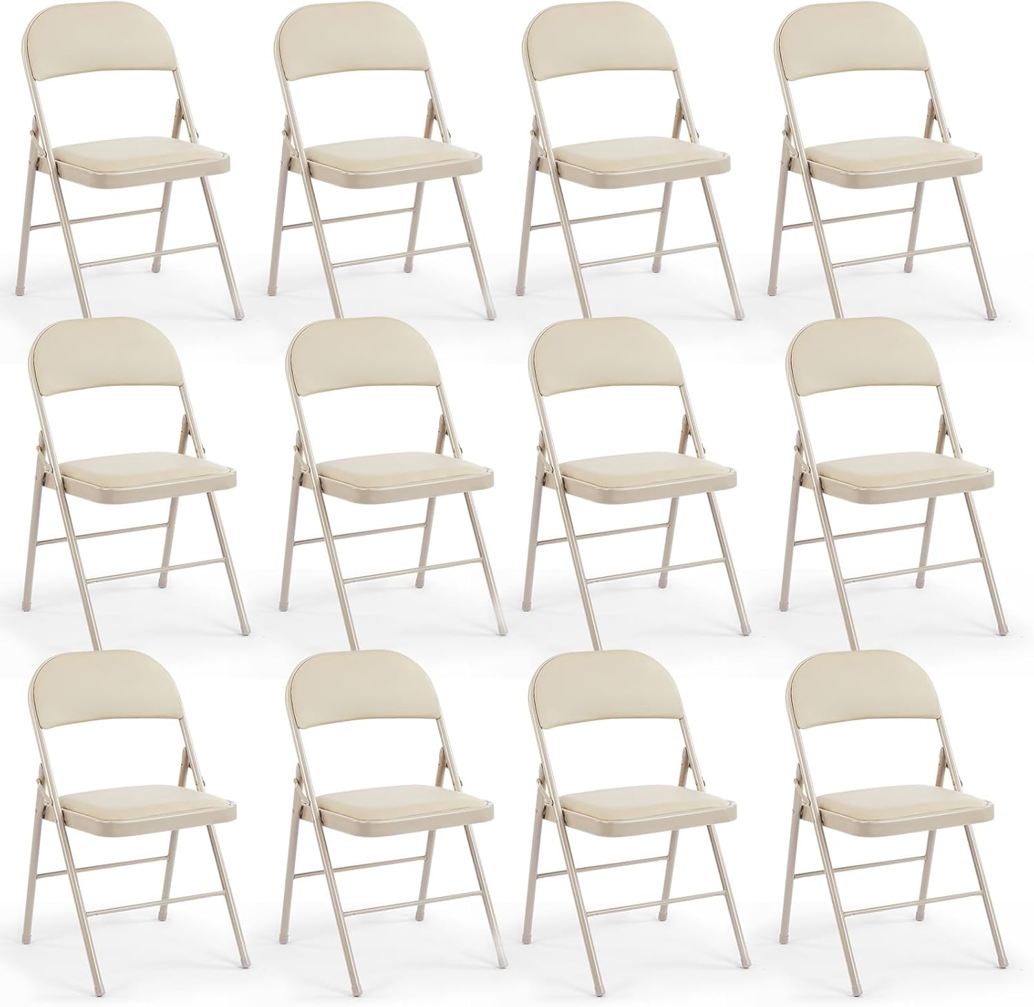 DUMOS Leather Padded Folding Chair for Indoor and Outdoor Use