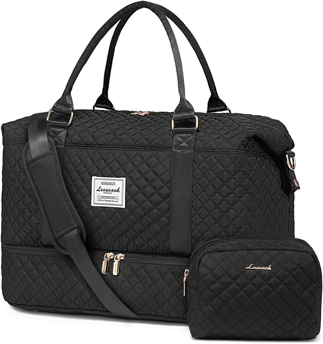 LOVEVOOK Travel Duffle Bag with Shoe Compartment for Women