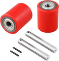 Pallet Jack Wheels 3 x 3.75 in Pair - Pre-Installed Bearings