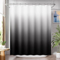 Ombre Black Shower Curtain Set 72x72 in - Cloth, Waterproof, Weighted