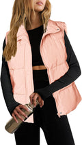 Women Puffer Vest Lightweight Stand Collar Sleeveless - Warm Shoes