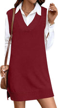 Womens Houndstooth Tank Sweater Dress 2025 - Oversized Knit Vest