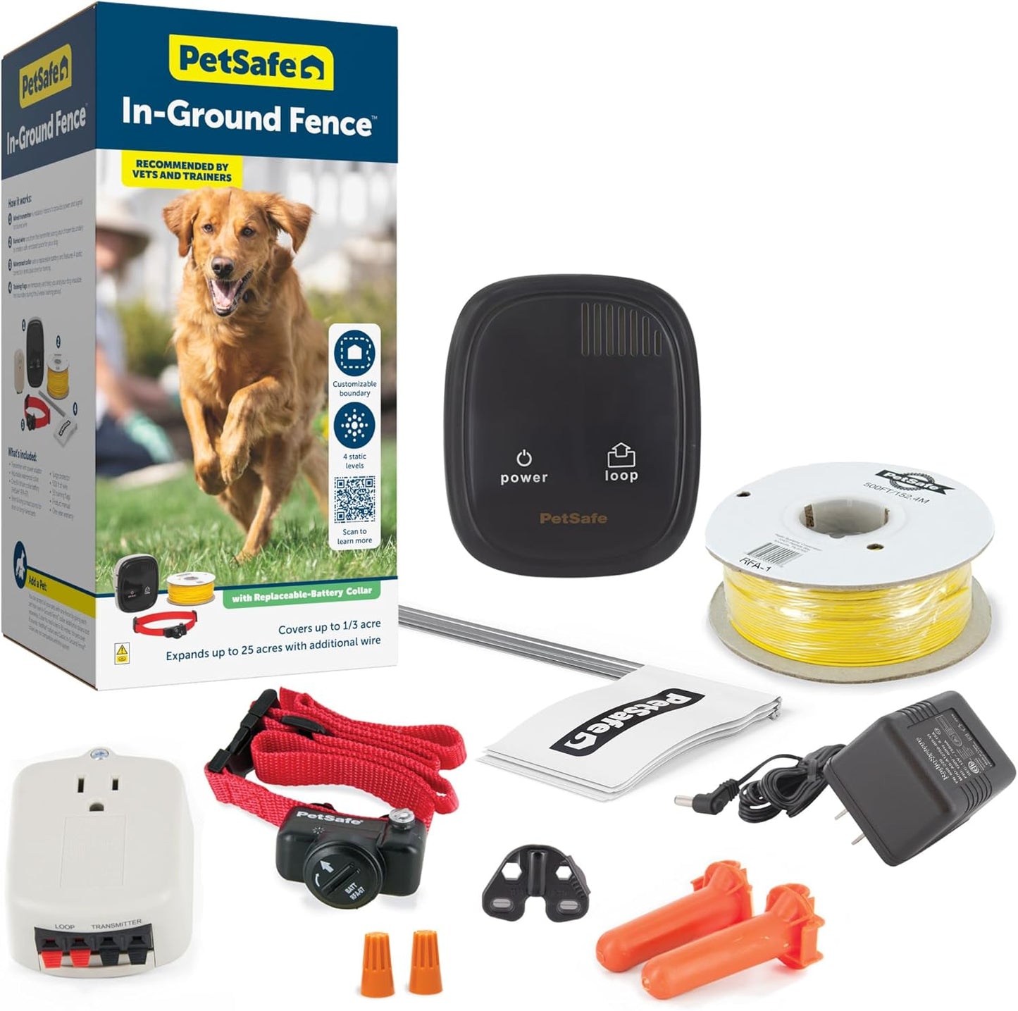 Waterproof PetSafe In-Ground Fence - Tone & Static Correction for Safety