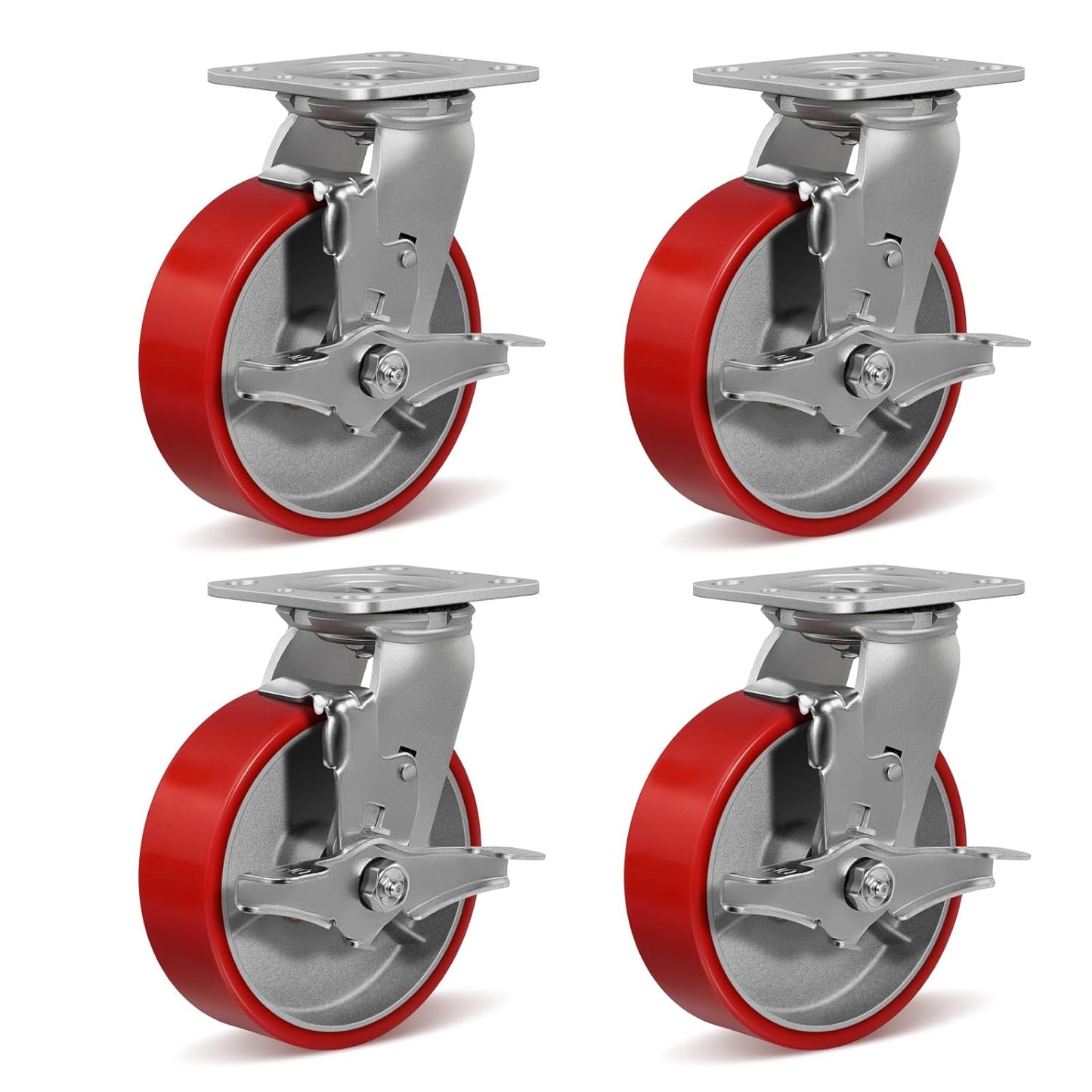 6 in Heavy Duty Casters for Industrial Use - 4800 Lb Capacity