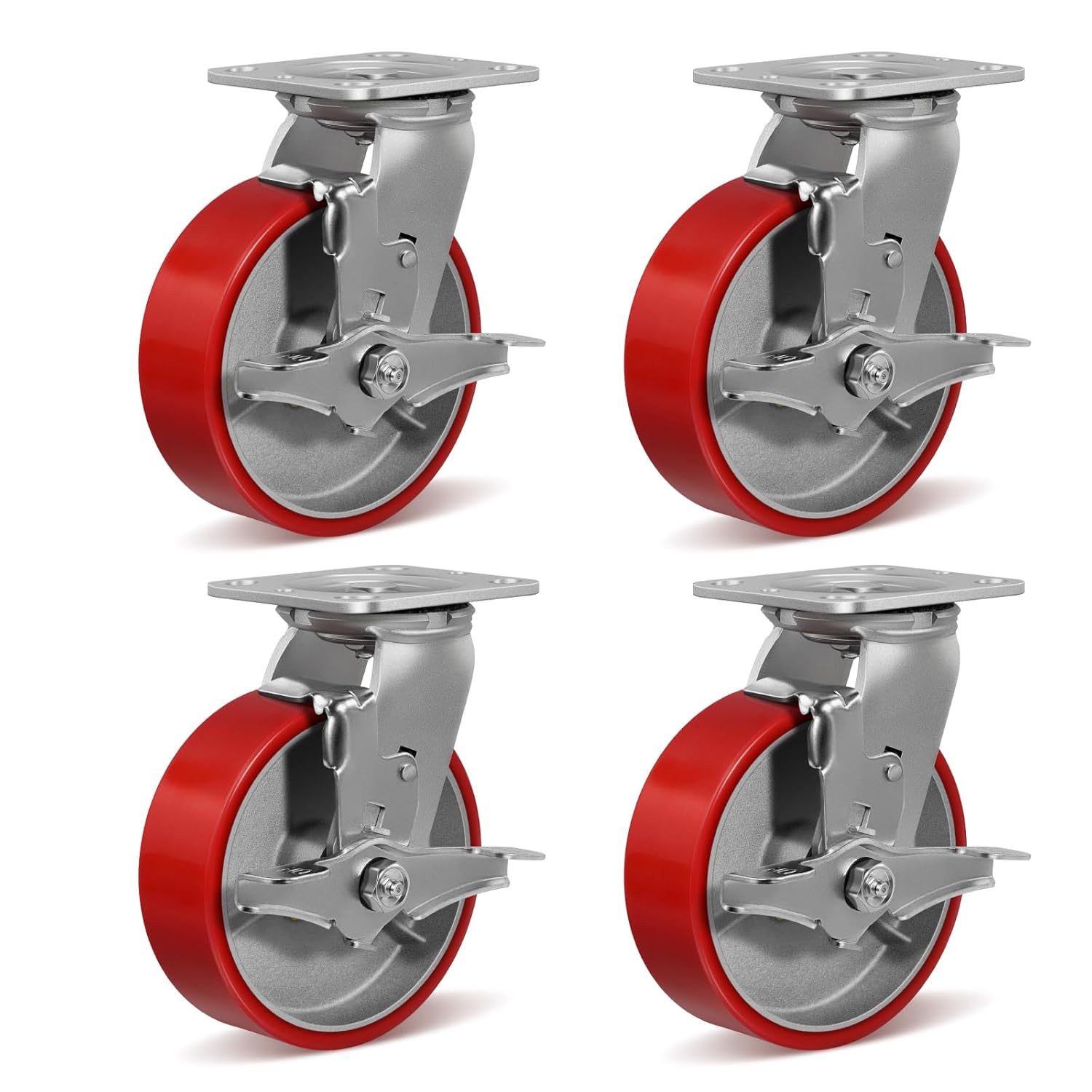 6 in Heavy Duty Casters for Industrial Use - 4800 Lb Capacity