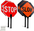 Stop Slow Sign 18 in Double Sided Reflective - Durable Traffic Control