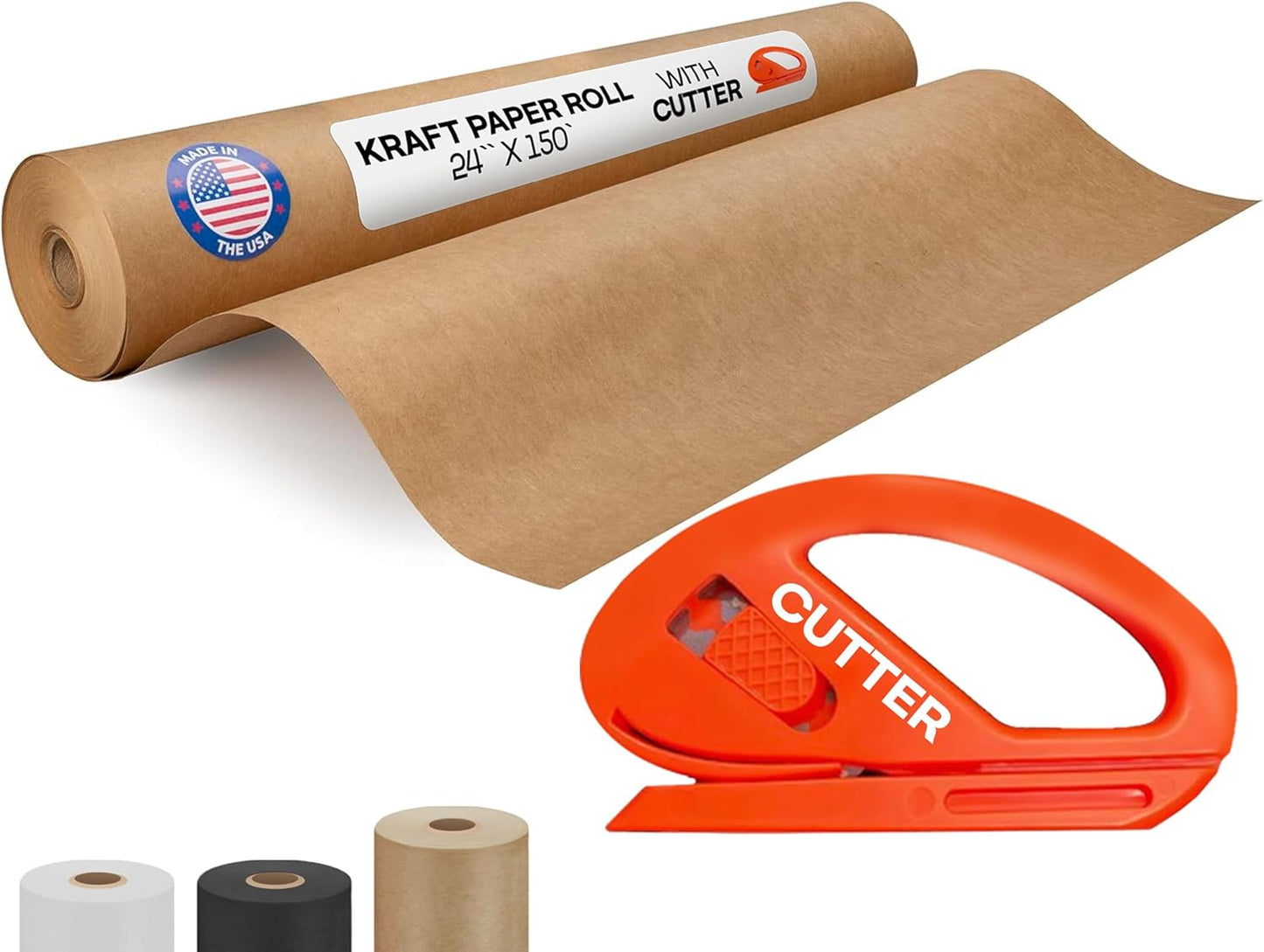 Brown Kraft Paper Roll 24in x 150ft for Wrapping and Crafts