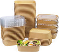 19 oz Disposable Paper Salad Containers 50 Pack - Sturdy Meal Prep