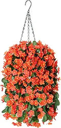 Hanging Artificial Flowers Basket Faux Orchid Hanging Plant - Low
