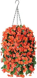 Hanging Artificial Flowers Basket for Stylish Home Decoration