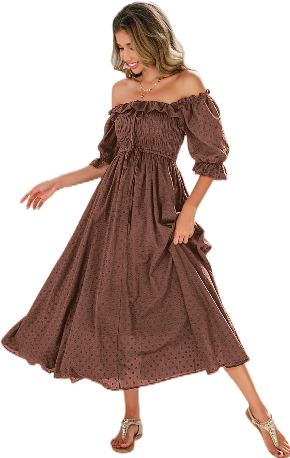 R.Vivimos Women Summer Half Sleeve Cotton Ruffled Dresses Review