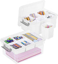 Citylife 17 QT Clear Storage Box 2 Pack - Removable Tray & Inserts
