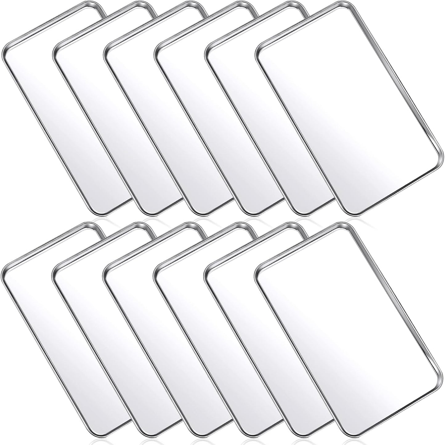 12 Pcs Stainless Steel Baking Sheet Set for Versatile Cooking