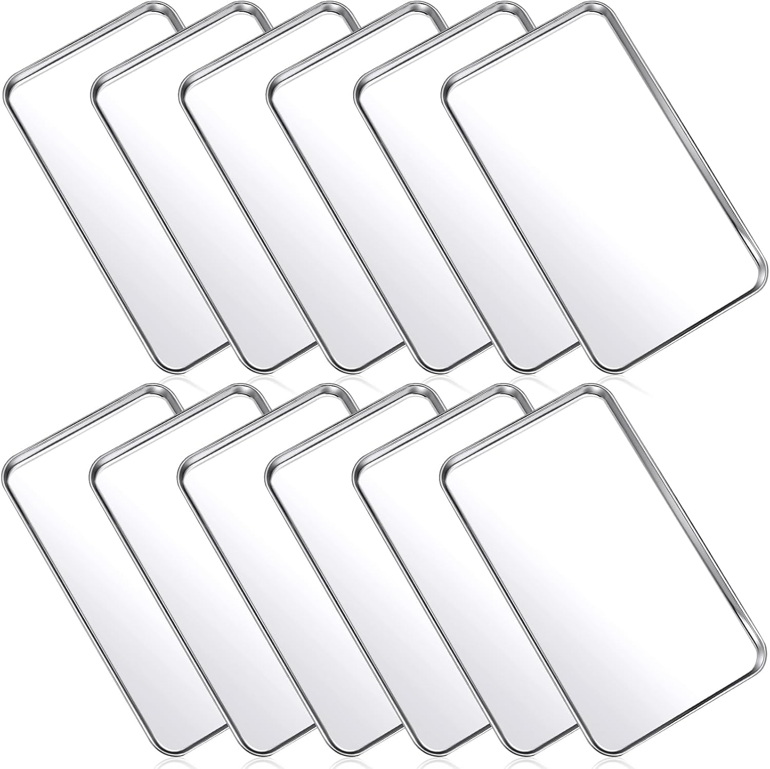 12 Pcs Stainless Steel Baking Sheet Set for Versatile Cooking