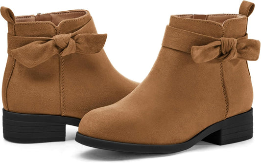 Coutgo Girls Toddler Bow Knot Ankle Boots for All Occasions