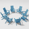 MXIMU Modern Adirondack Chairs Set of 8 for Outdoor Relaxation