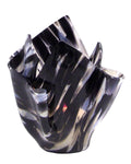 Black White on Clear Vase with Free Spring Rain Refill - Handcrafted