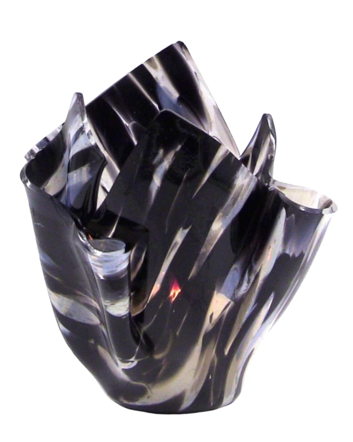 Black White on Clear Vase with Free Spring Rain Candle Refill