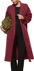 Womens Long Sleeve Maxi Cardigan Open Front Oversized (Style XJN8)