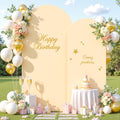 Champagne Arch Backdrop Cover Set of 2 for Elegant Events