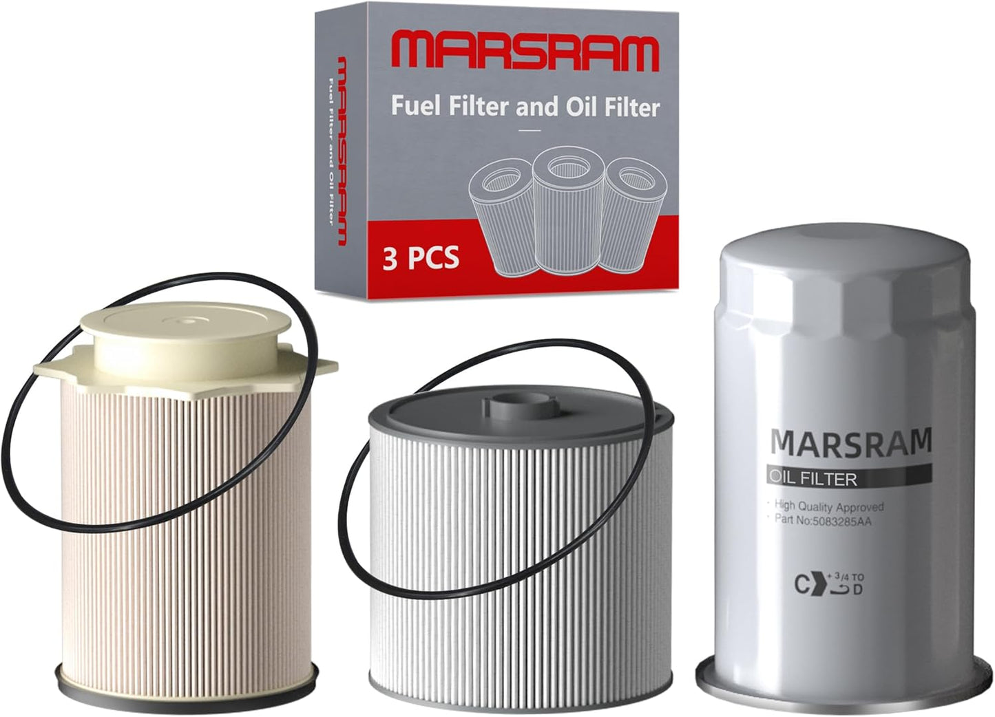 Marsram 6.7 Cummins Fuel Filter and Oil Filter Kit for Ram