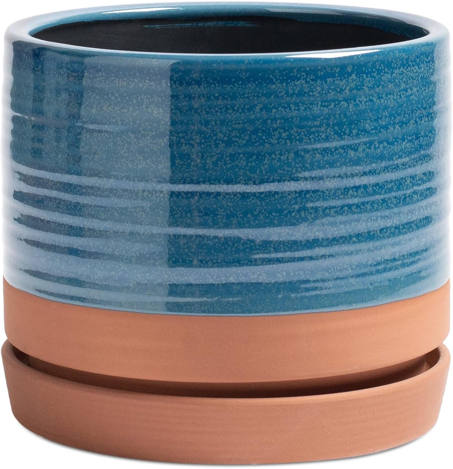 8 Inch Pots for Plants - Ceramic Planter with Drainage Hole