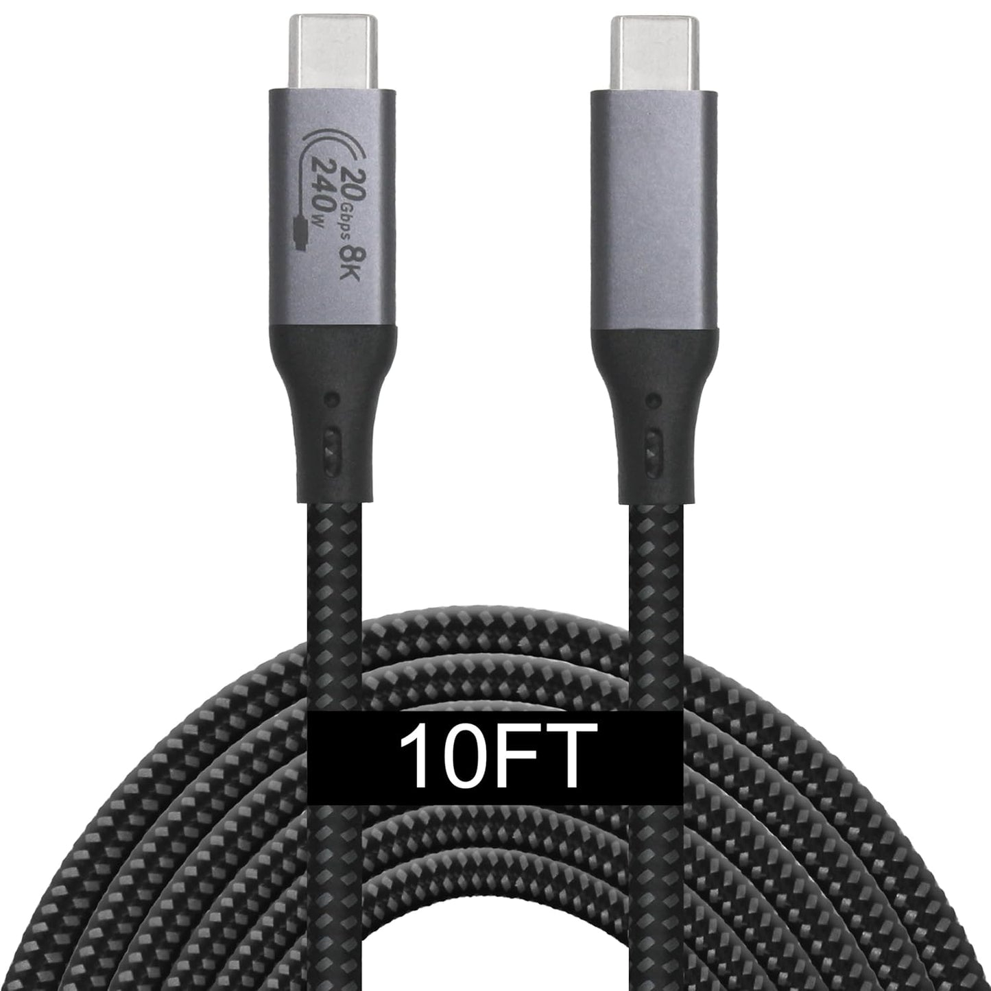10-Foot USB4 Cable for Thunderbolt 3, 4 and USB-C Devices